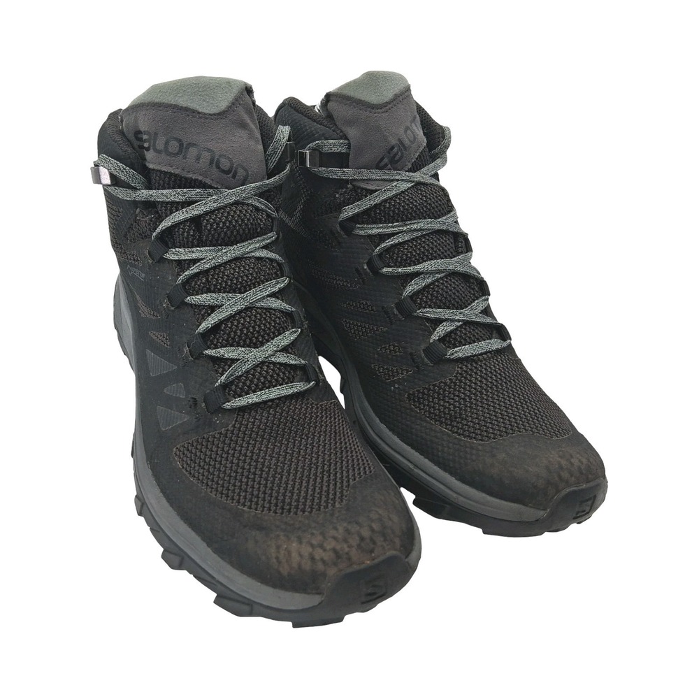 Salomon Outline Mid GTX Shoes Womens Size 7.5 Black Waterproof Hiking Trail - Picture 2 of 10
